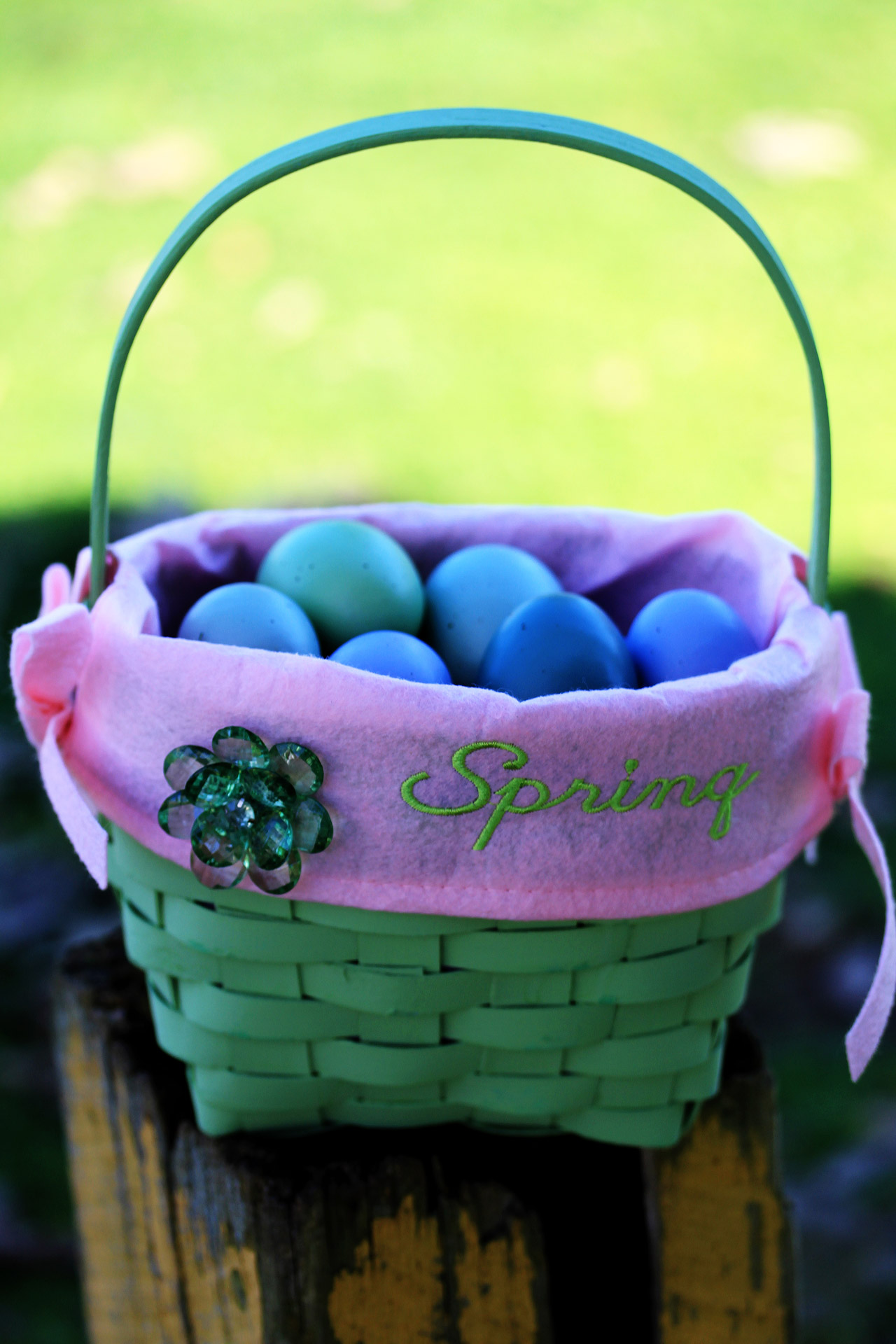 An easter basket with eggs