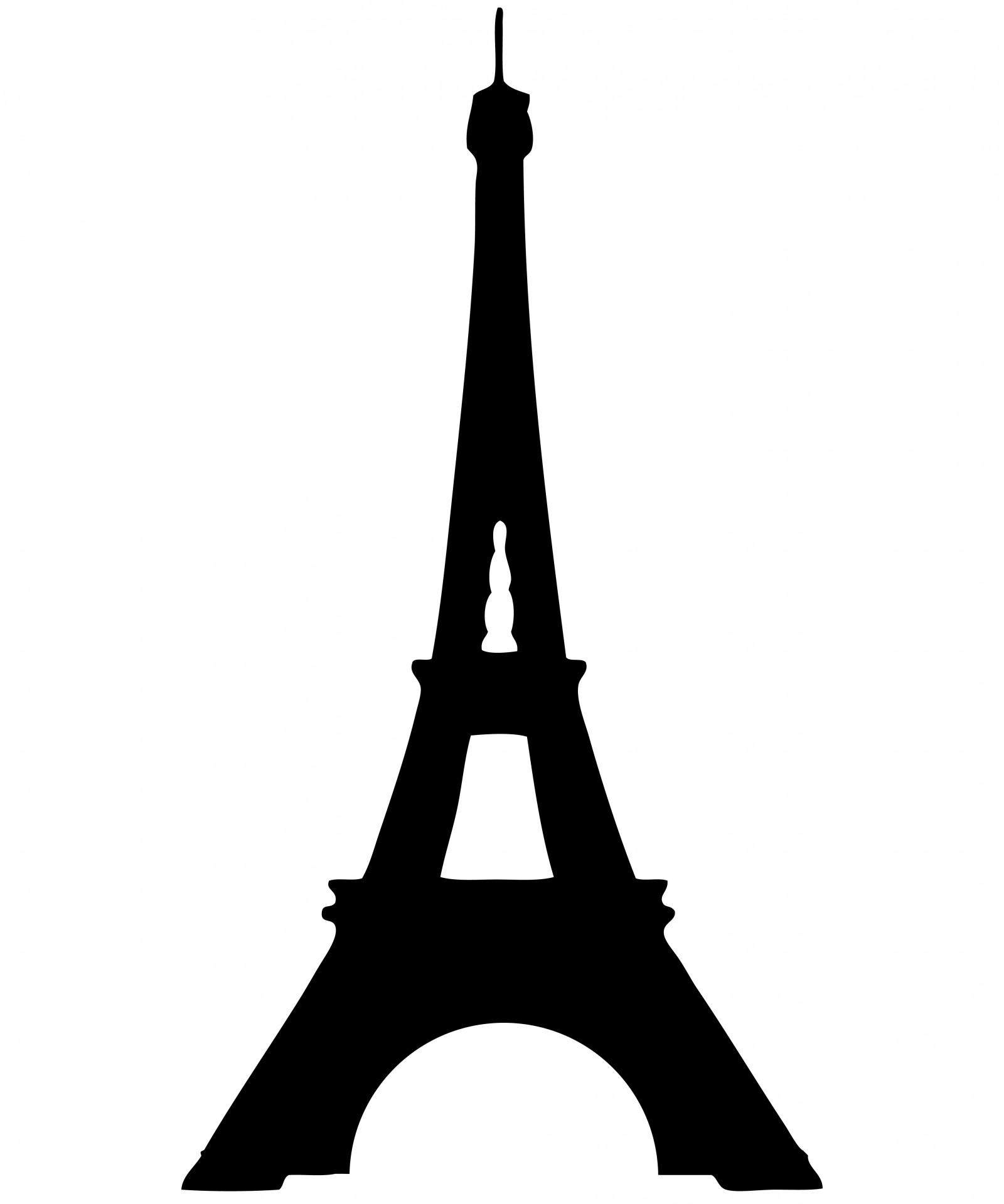 Black silhouette of the eiffel tower clipart for scrapbooking