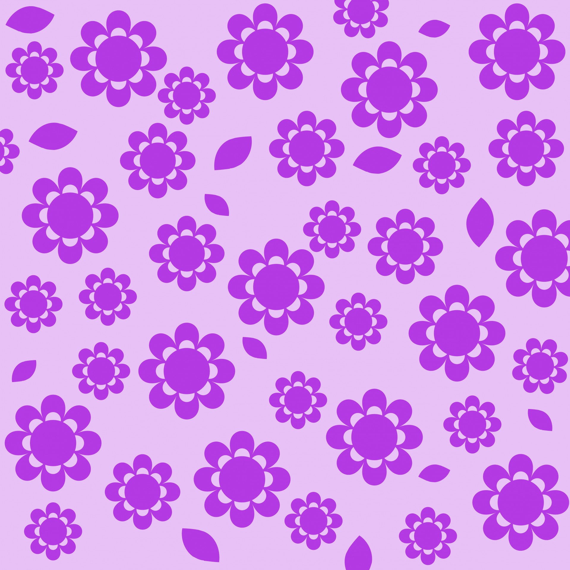 Floral Leaves Purple Background