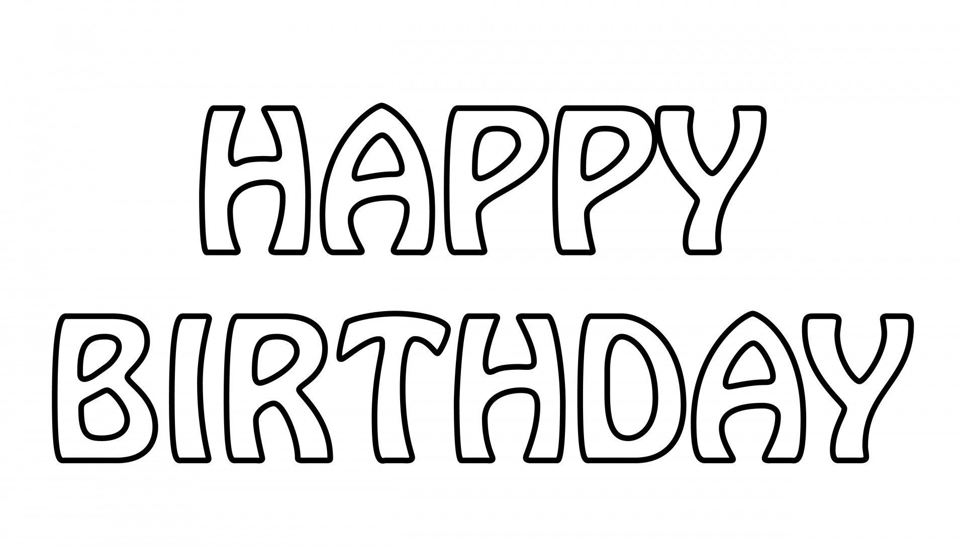 Happy Birthday Text Outline clipart for scrapbooking