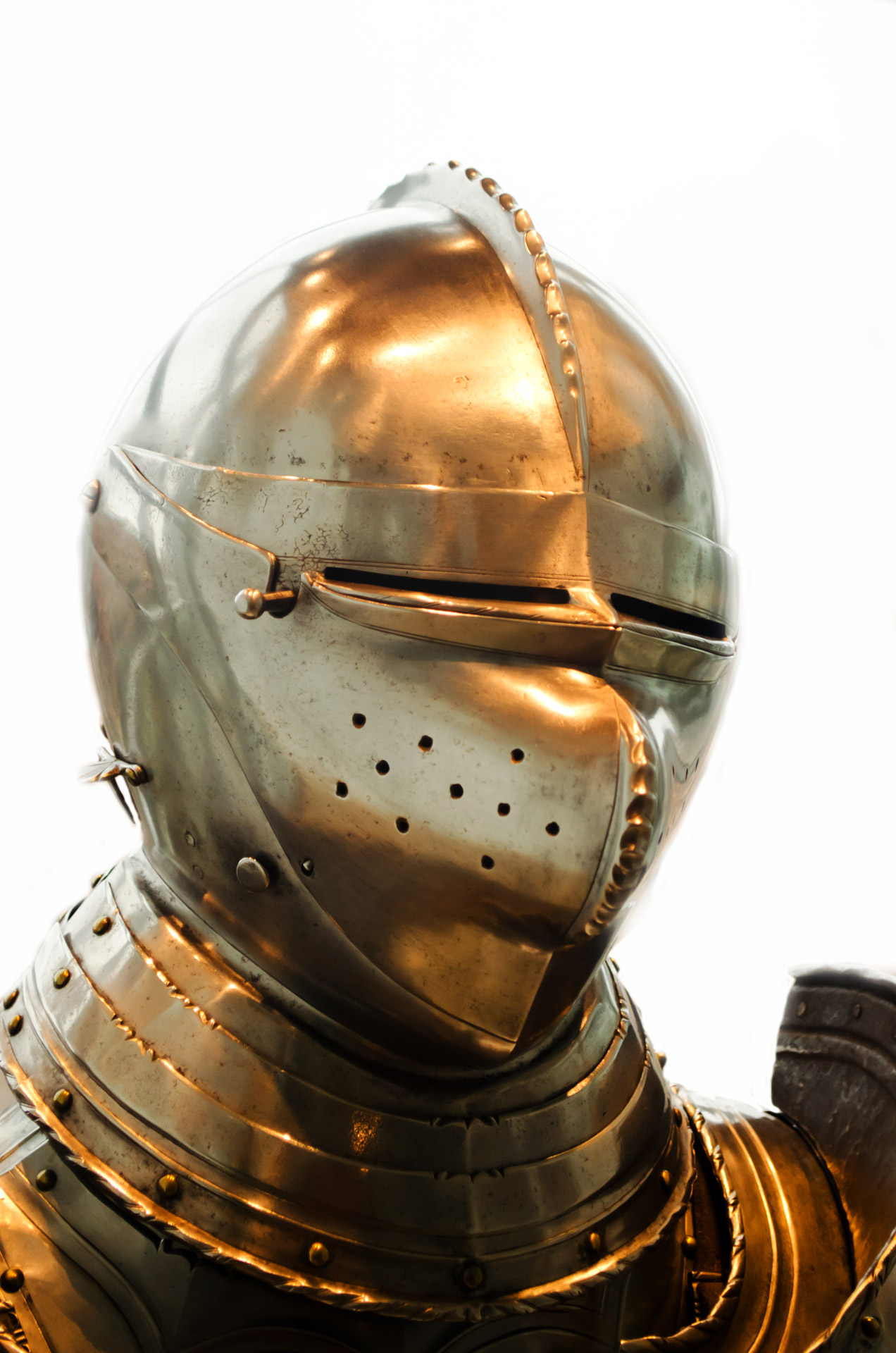 Knight's helmet On The White Background