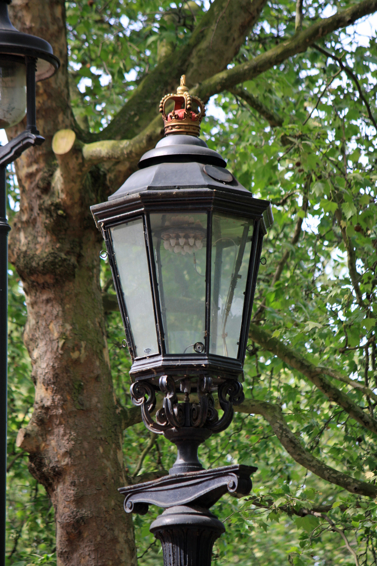 Vintage London Street Lamp with royal crown