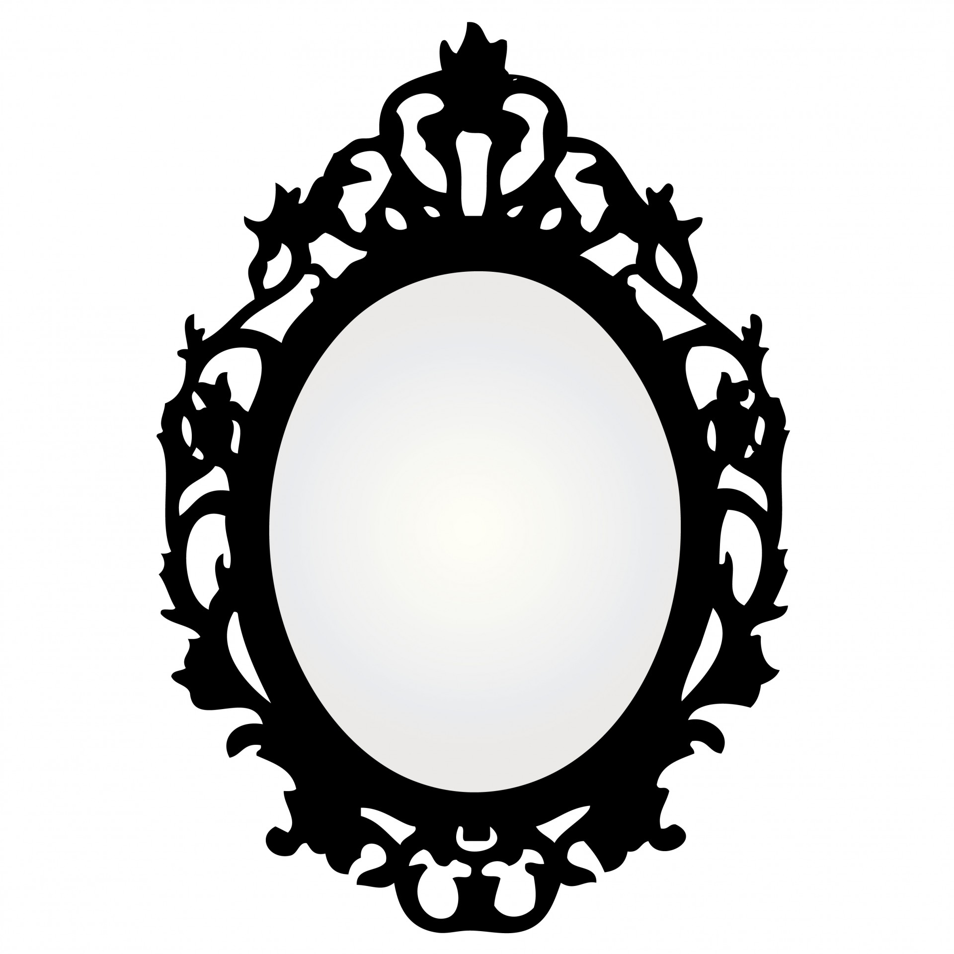 Mirror with ornate black frame clipart for scrapbooking