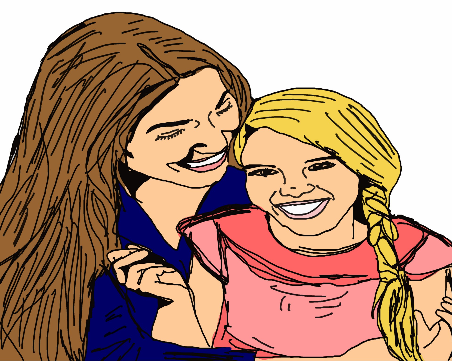 Mom & Daughter Illustration