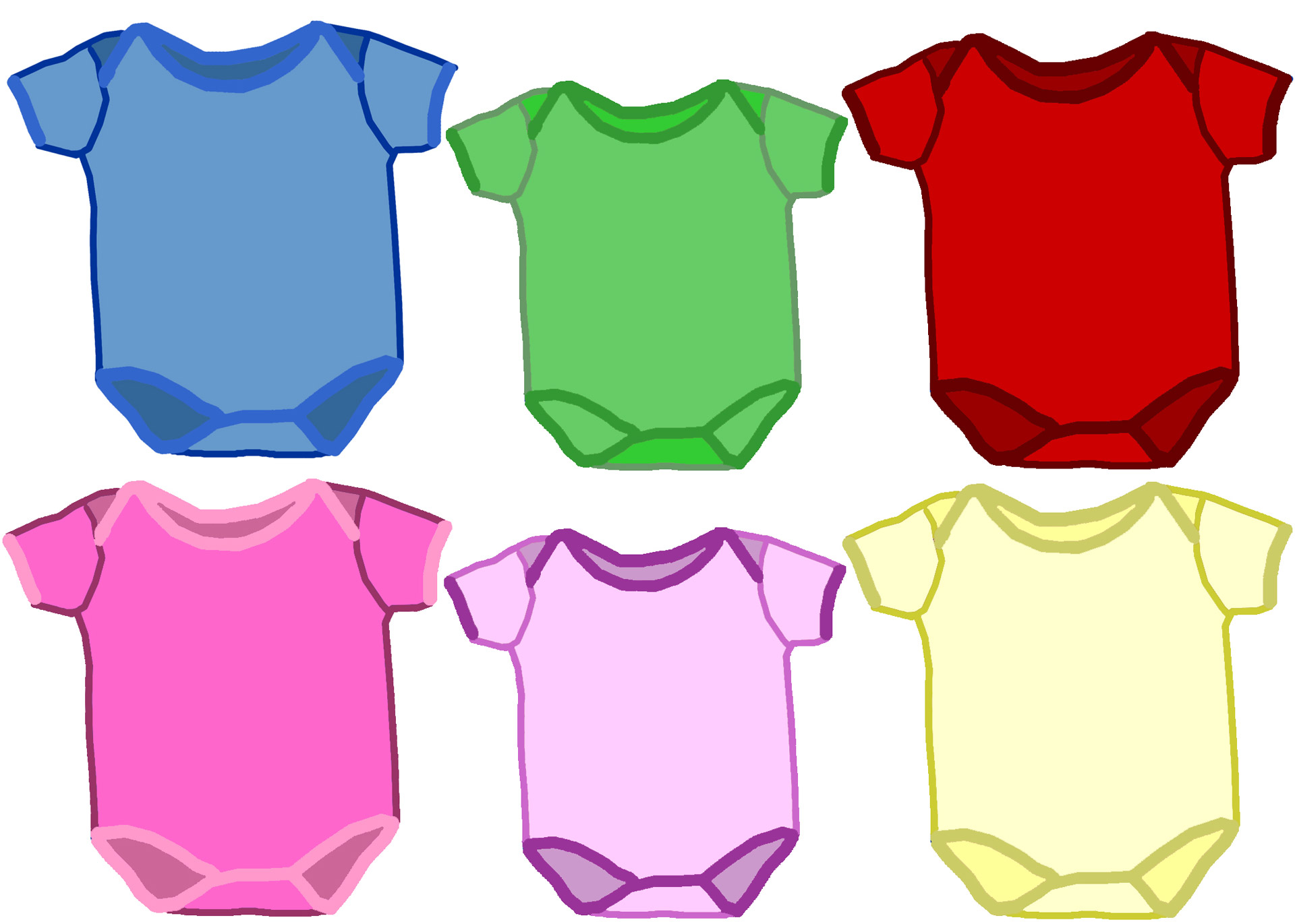 Multicolor Baby Onesies