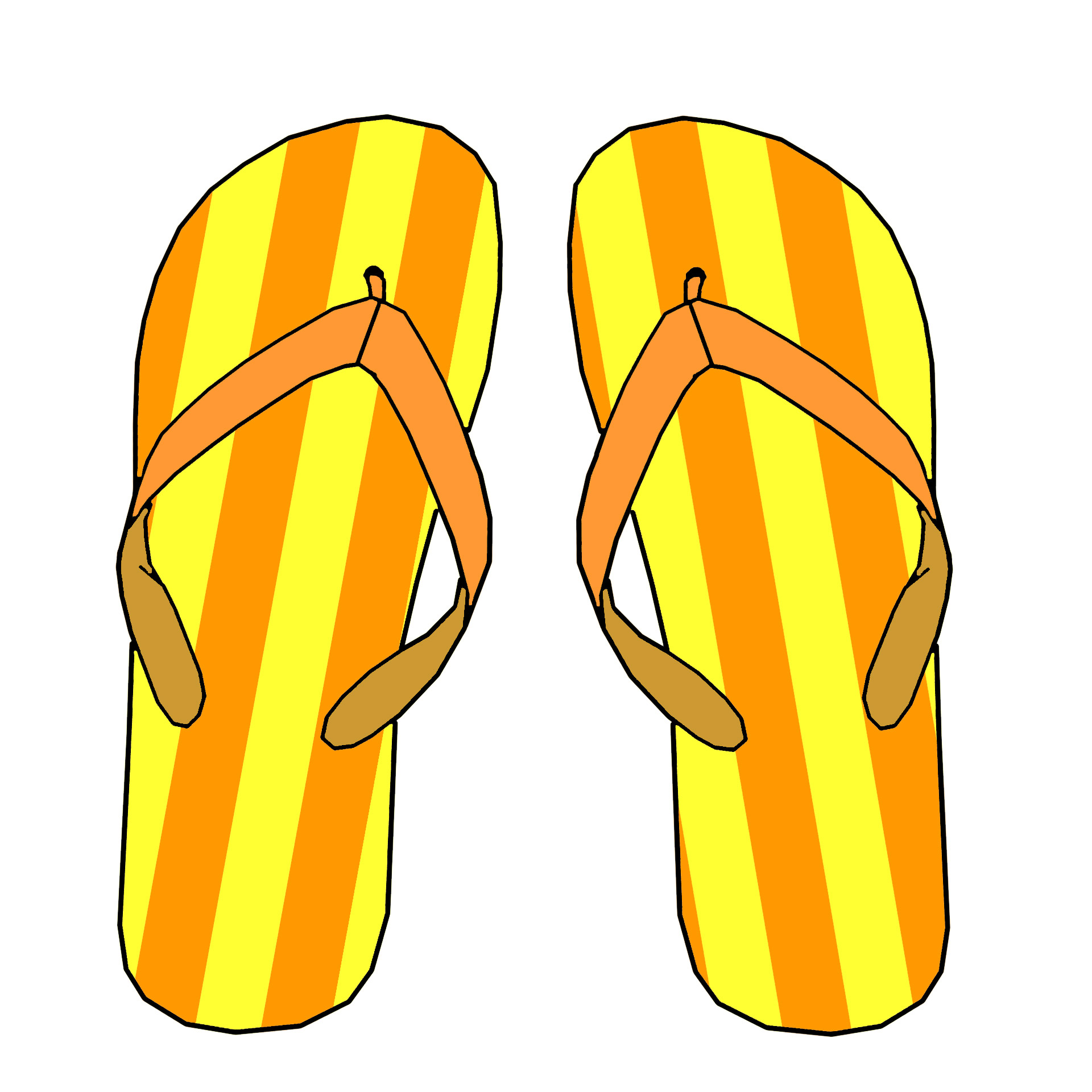 Orange & Yellow Stripe Flip Flops Free Stock Photo - Public Domain Pictures
