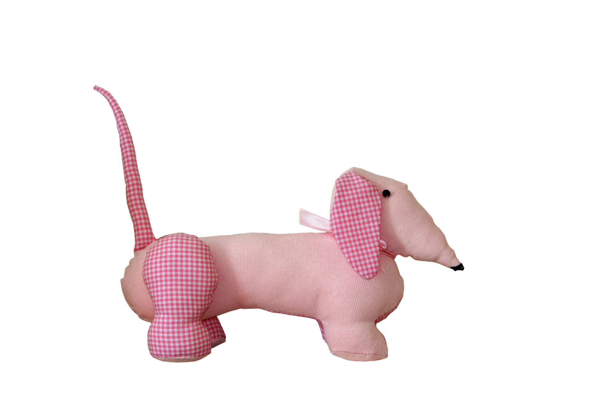 Cute sausage dog pink soft plush toy