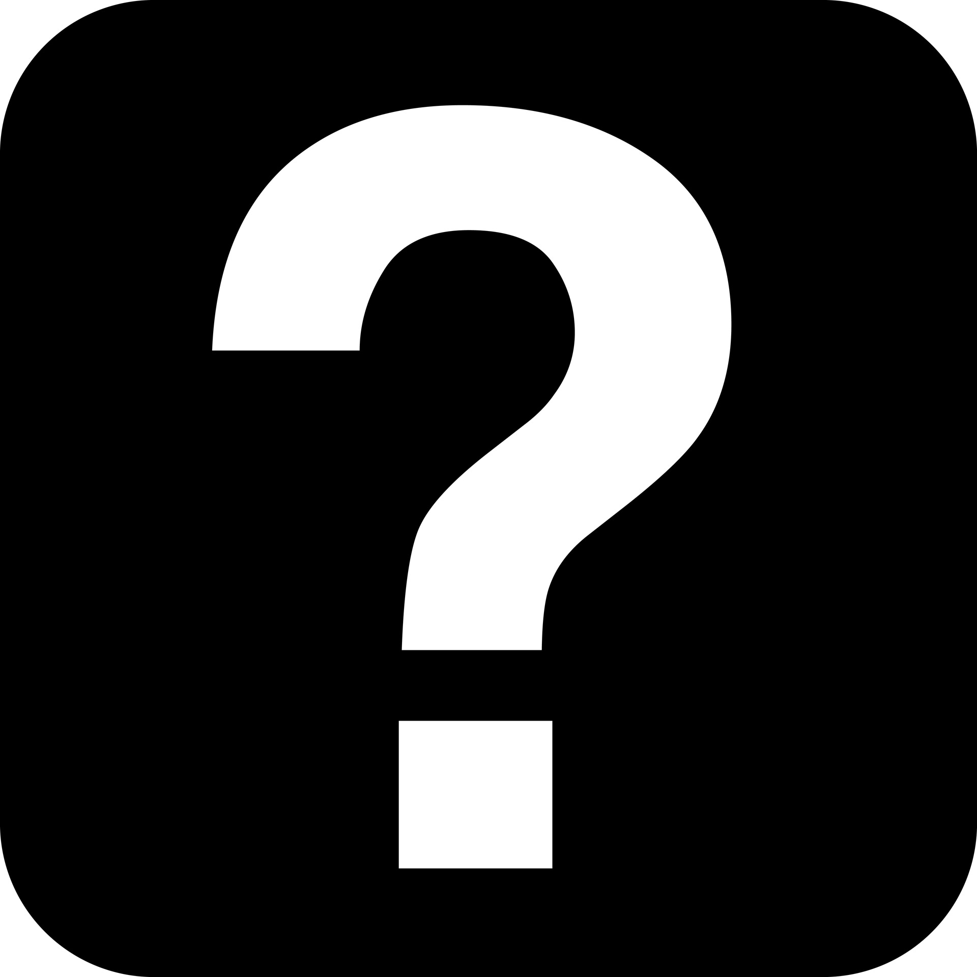 White question mark on black clip-art