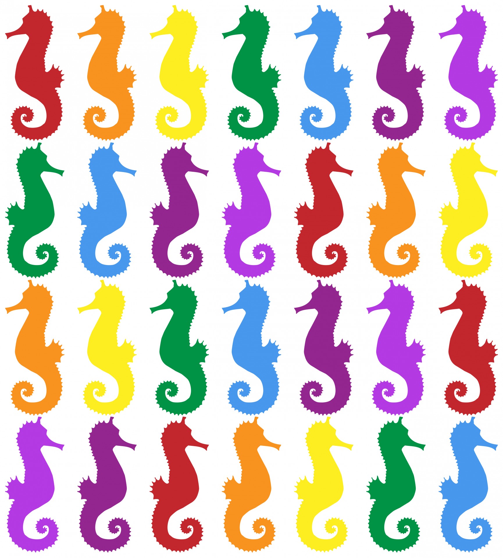 Seahorses Colorful Background