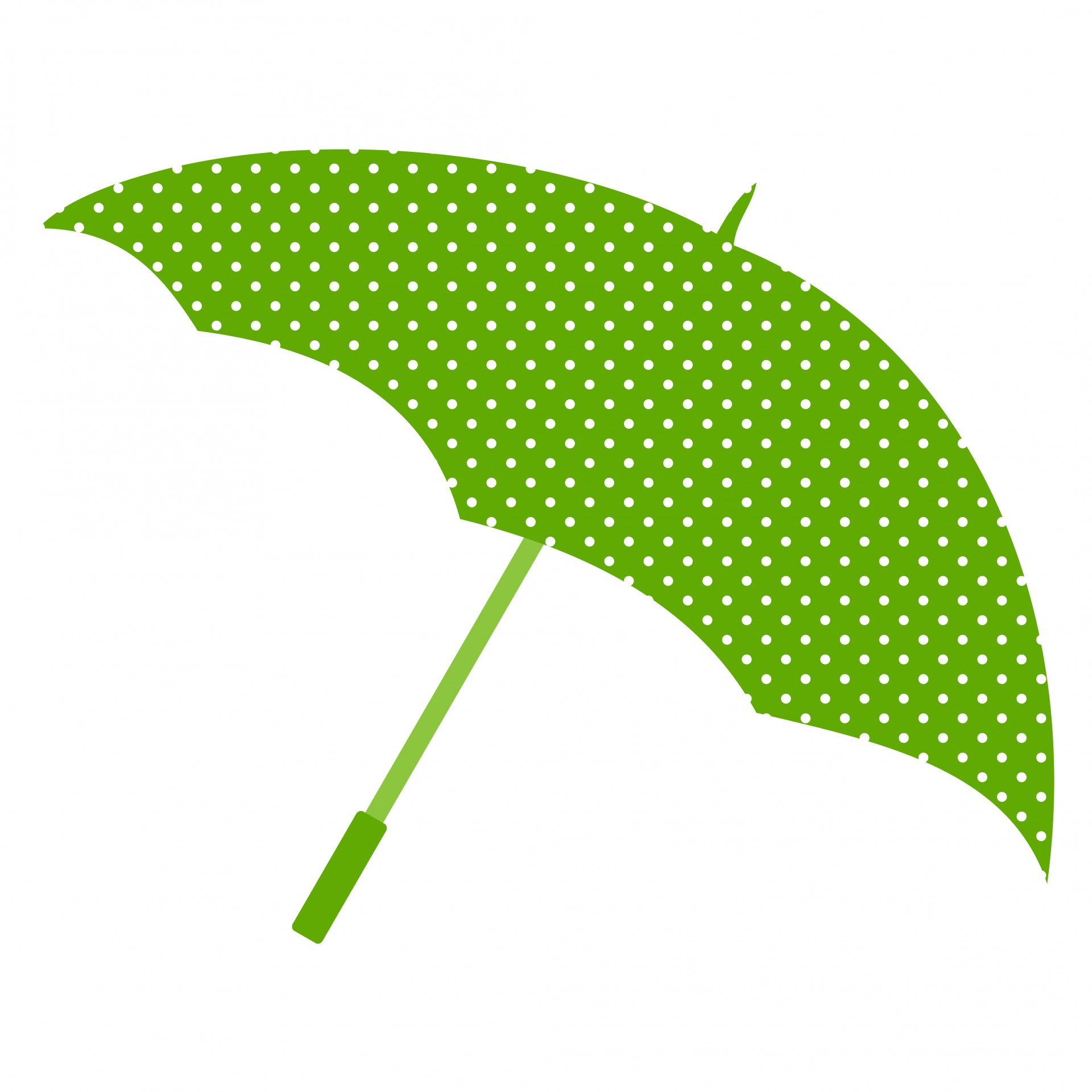 Green and white polka dots umbrella clipart for scrapbooking
