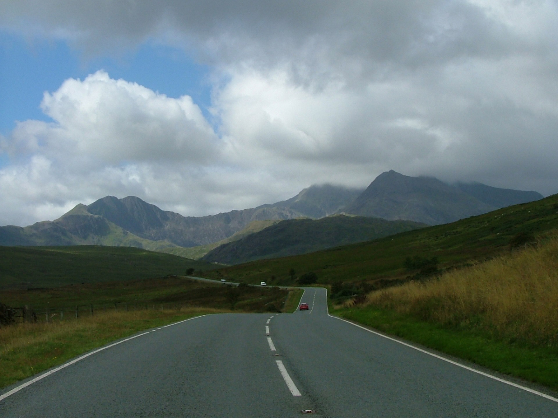 The Long Winding Road with Welsh Mountains in the Background