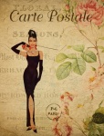 Audrey Hepburn Cat Postcard