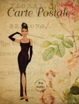 Audrey Hepburn Floral Postcard