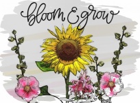 Bloom Quote SunFlower Poster