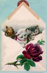 Letter Kitten Vintage Art