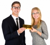 Business People And A Gold Bar