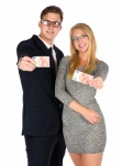 Business People Holding Euros