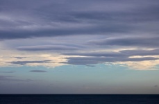 Dark Blue Sea & Soft Sunset Cloud