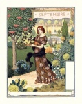 Woman Calendar Garden Vintage