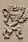 Heraldic Lion Symbol On Wall