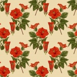 Hibiscus Vintage Floral Wallpaper