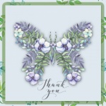 Flower Butterfly Thank You Card