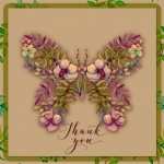 Flower Butterfly Thank You Card