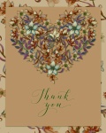 Flower Heart Thank You Card