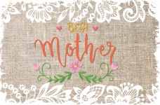 Burlap And Lace Mother&039;s Day Card
