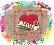 Burlap Tattoo Mother&039;s Day Card