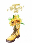 Mother&039;s Day Boot And Bouquet