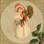 Vintage Christmas Child Girl