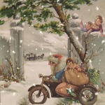 Santa Rides A Motorcycle