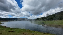 Steam Rising River Yellowstone