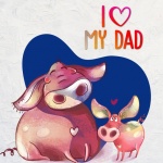 Father&039;s Day Pig Poster