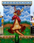Kangaroo Kids Amusement Ride Mural