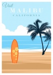 Malibu Beach Travel Poster