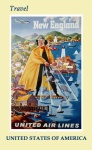New England Vintage Travel Poster