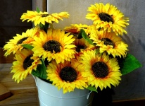 Pot Of Sunflowers