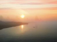 Sunrise Lake Fog Nature