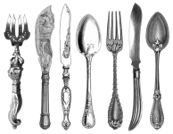 Vintage Cutlery Silverware Clipart
