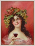 Woman Wine Glass Vintage Poster