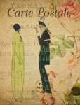 Women Vintage Fashion Postcard