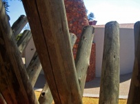 Wooden Posts In Strong Barrier