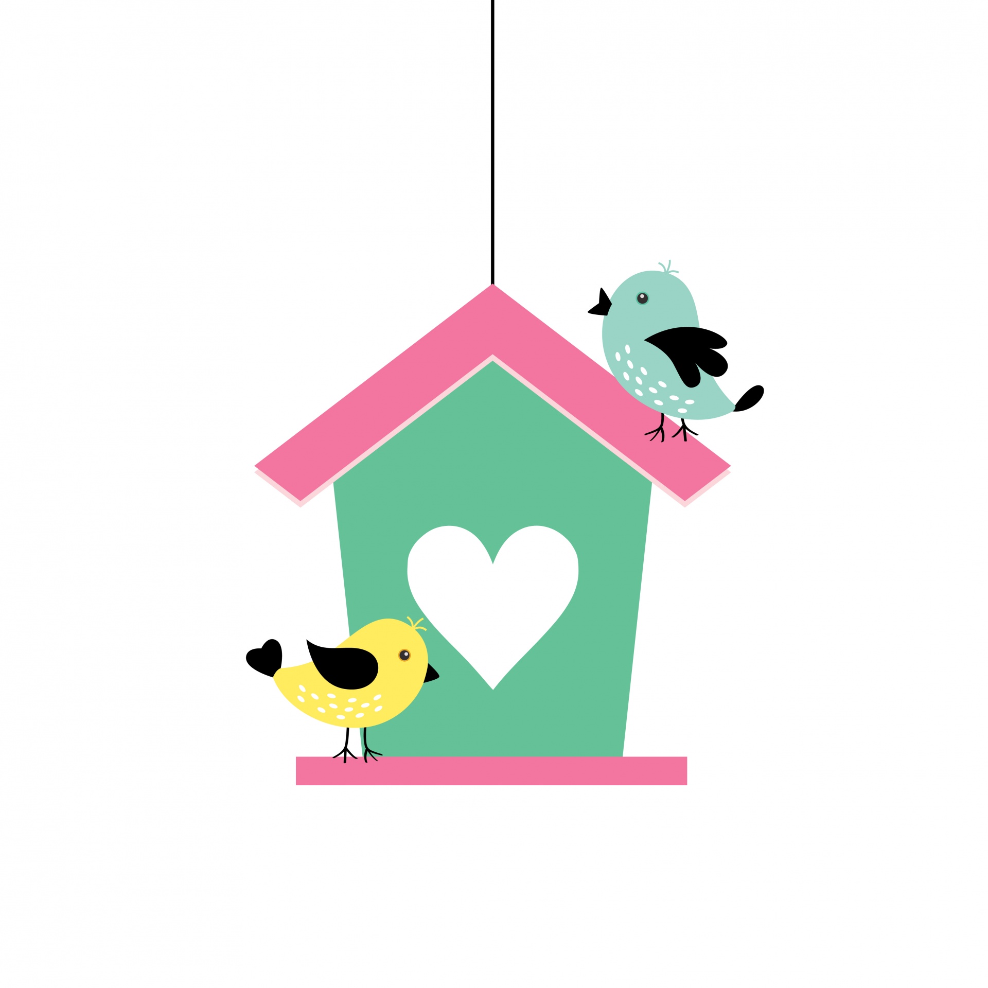 Birds And Birdhouse Clipart
