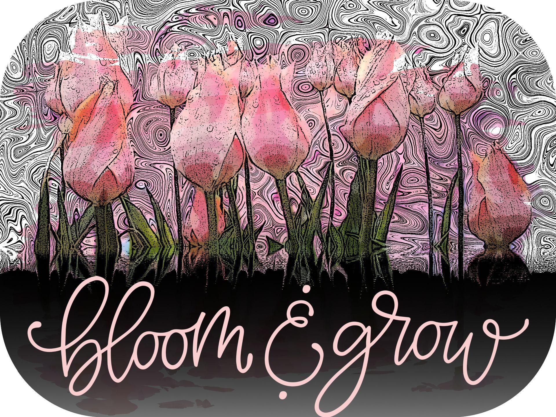 quote about blooming on floral digital art