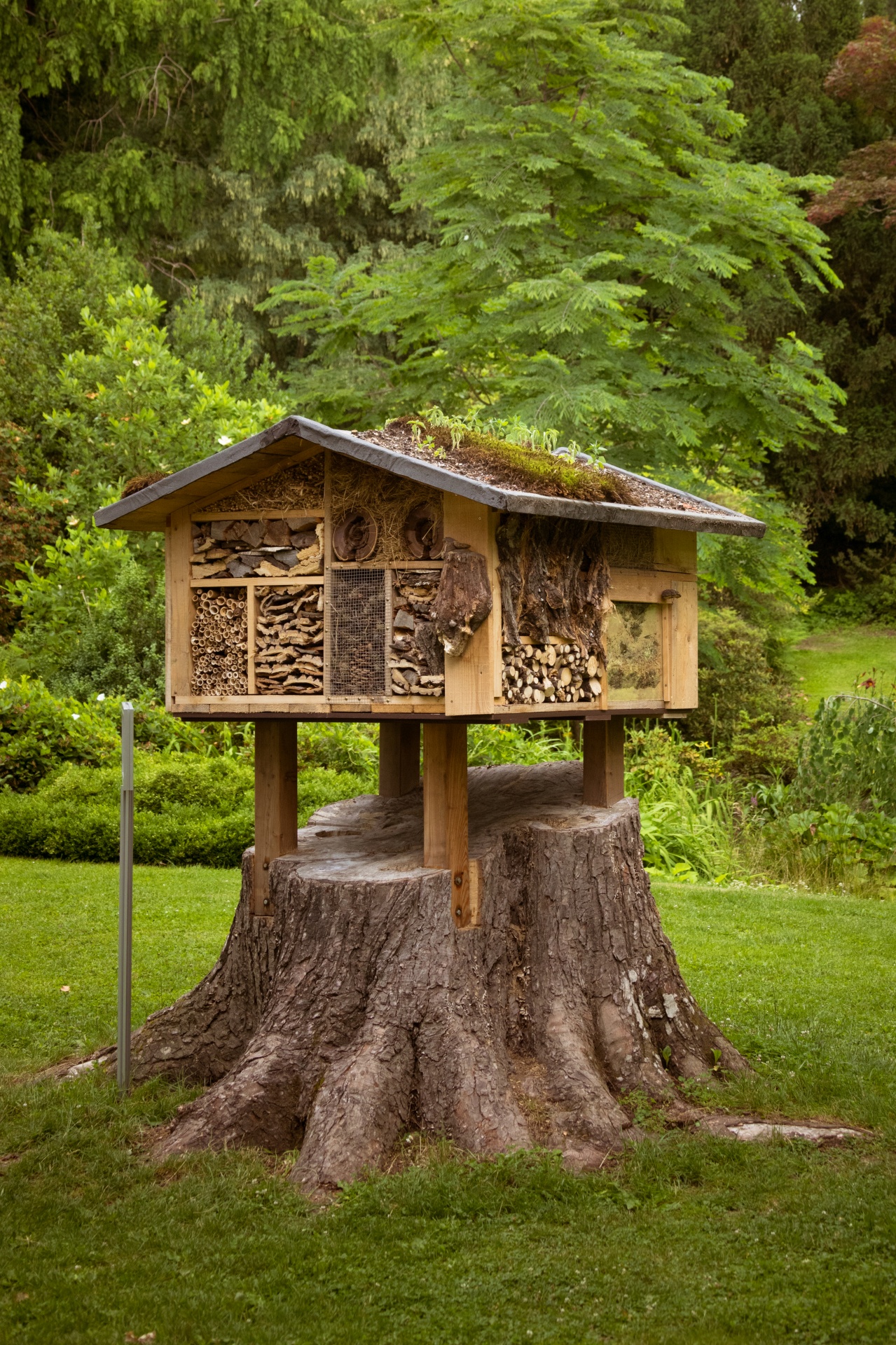 Large bug hotel in a park