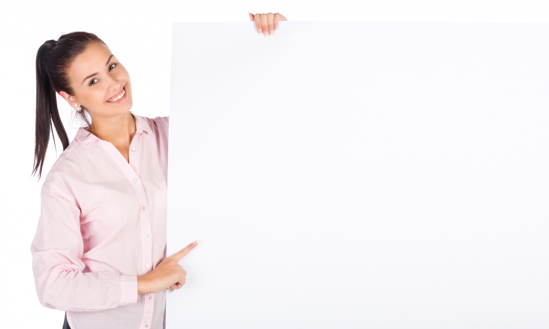 Business Woman With Blank Board