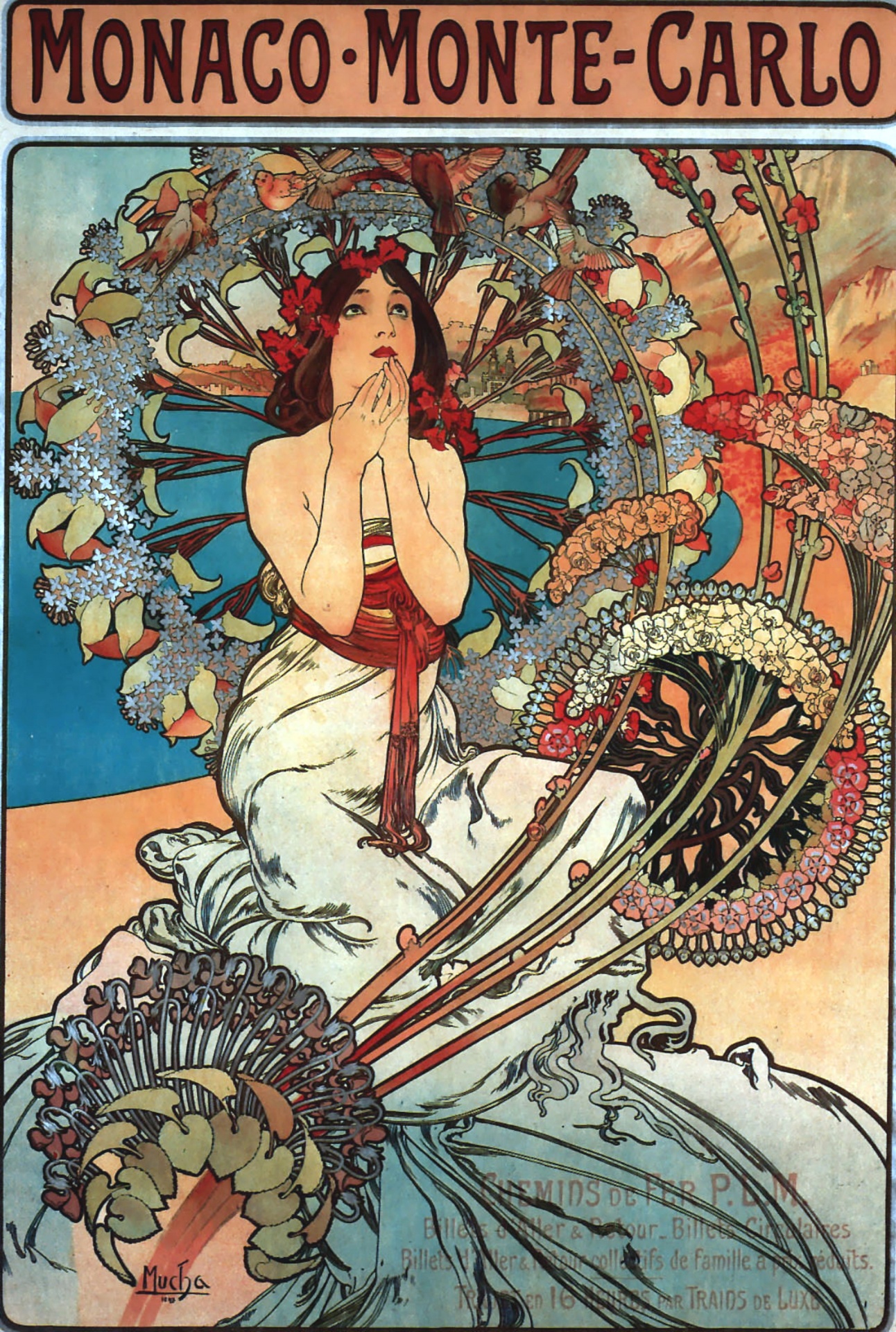 Woman Art Nouveau Art Vintage Poster Alphonso Mucha Illustration