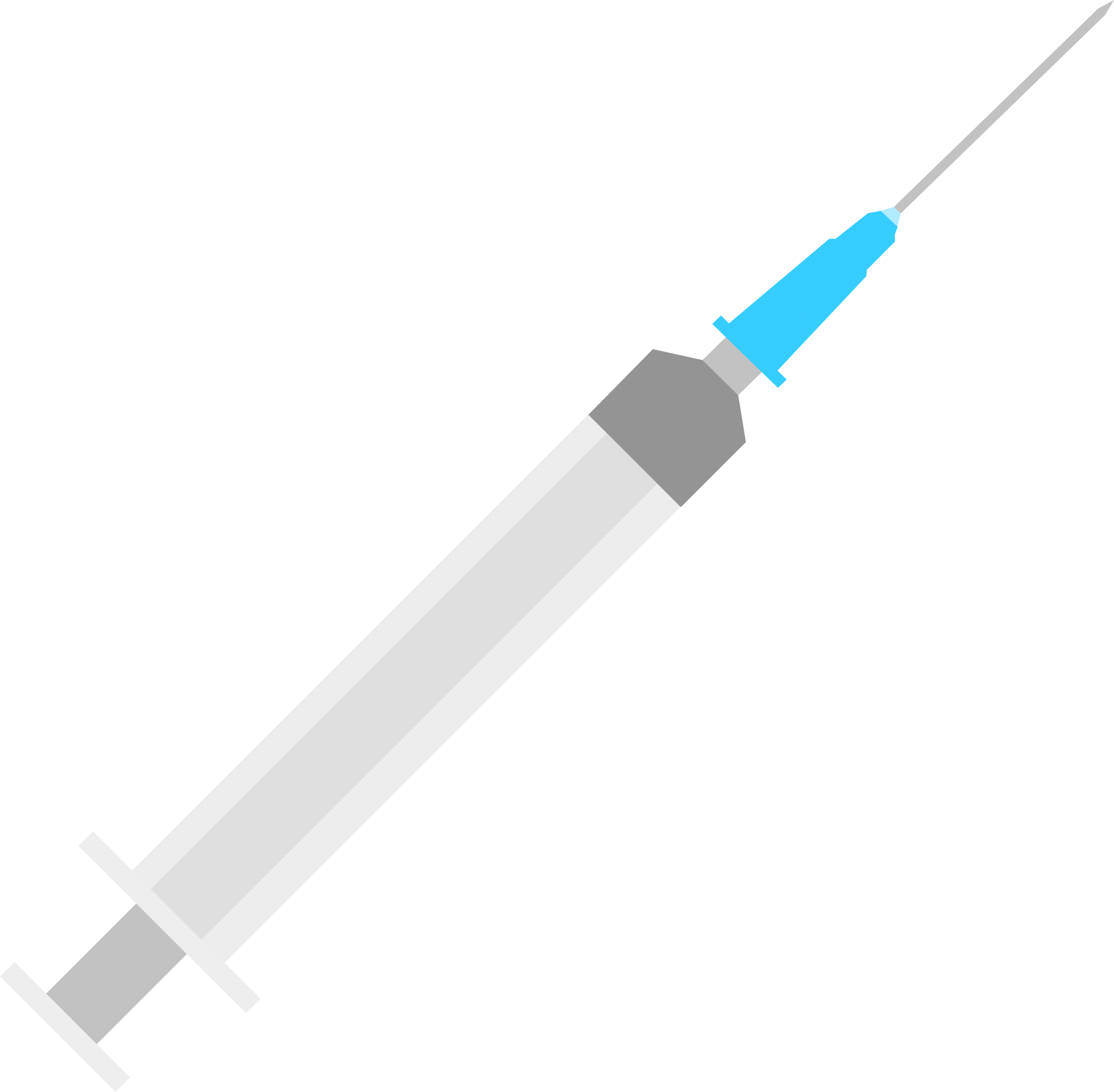 Syringe with a needle illustration on transparent background